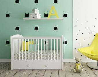 Batman Mask Wall Decal-Batman Wall Decals-Batman Pattern Wall Stickers-Vinyl Decals-Boy's room wall decor-Nursery-Scandinavian wall decor