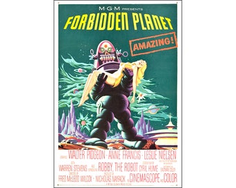 Forbidden Planet Movie Poster Print - 1956 - Sci-Fi - One (1) Sheet Artwork Reproduction
