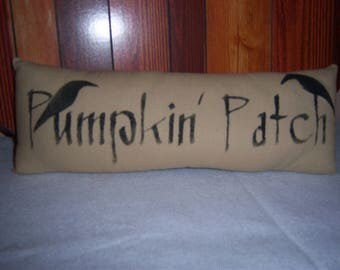 Primitive Folk Art Halloween Crow Pillow Pumpkin Shelf Sitter