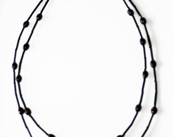 Necklace double strand necklace with Czech glass beads