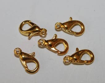 gold plated clasp, 6 * 10 mm, set of 5