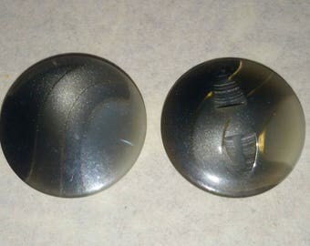 LARGE buttons 23 mm VINTAGE black grey gradient