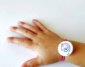 Unicorn Bracelet, Set of One, Unicorn Birthday Party, Unicorn Hair Tie, Unicorn Birthday Gift,