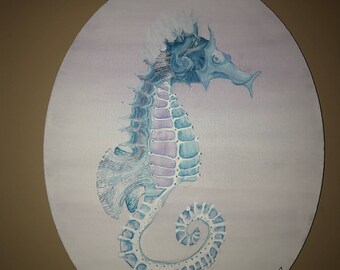 Seahorse blue skeletal glow