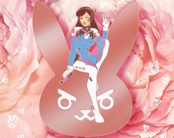 PREORDER: D.Va Rose Gold Hard Enamel Pin (Overwatch Gaming Pins Series)