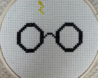 Harry Potter Cross stitch KIT combo eyeglasses and 9 3/4 September Sale