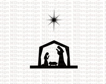 SVG DXF PNG Nativity Scene
