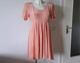90s Rampage pale peach polka dot babydoll dress Pünktchenkleid boho bohemian grunge