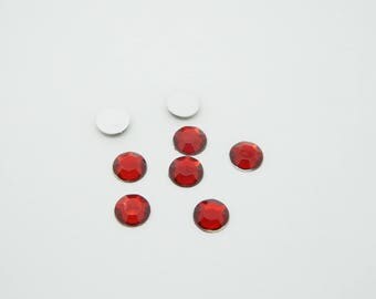 100 x (l1144) Red 10mm faceted round rhinestone