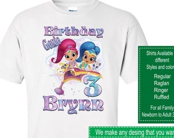 Shimmer and Shine Birthday Shirt/Shimmer and Shine Stickers/Shimmer and Shine Invitations/Shimmer and Shine Party Supplies/Shimmer and Shine
