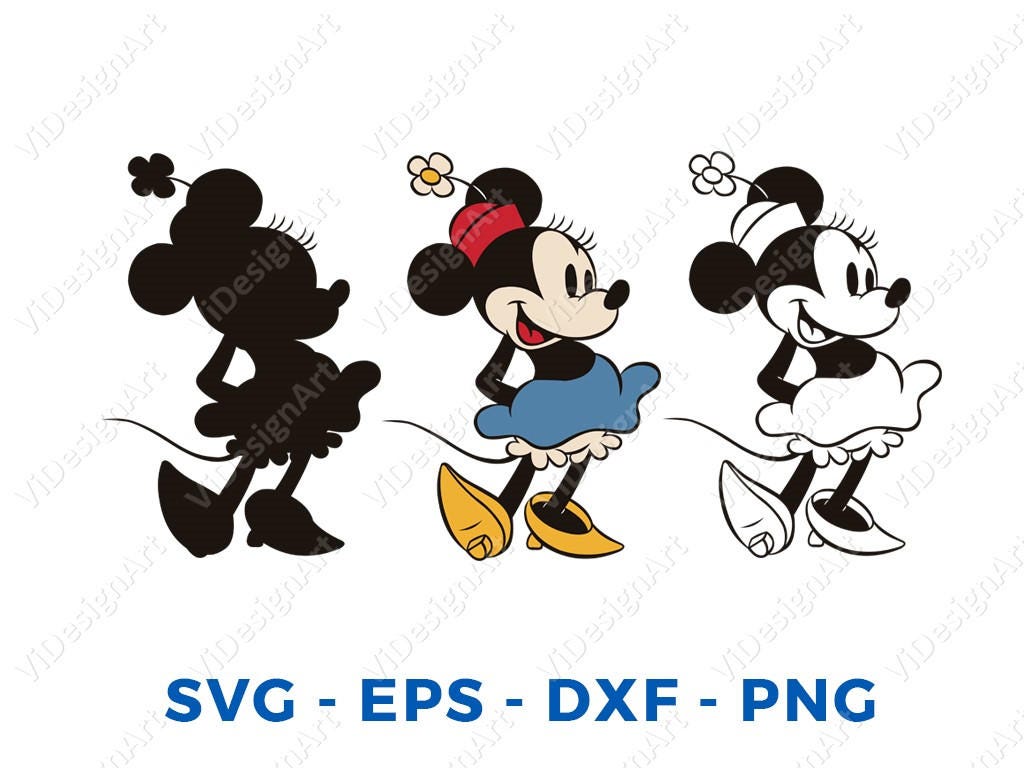 Download Minnie Mouse svg retro Disney Minnie clipart silhouette