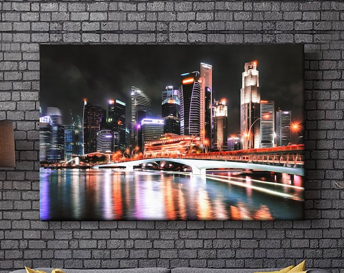 Esplanade Singapore canvas, Singapore painting, Home decor, Large art print, Interior decor, Wall decor, Gift for her, home design, Gift