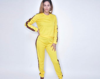 yellow tracksuit bottoms womens