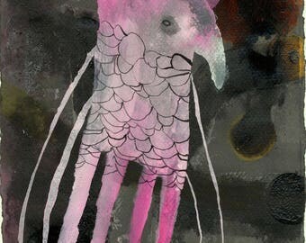 Pink / 100 Days Project 2017 / Gouache Original / gouache painting
