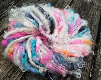 Handspun Art Yarn-Sunset in the Snow- Iceland Collection-Signature Jazztutle TextureSpun Artisan Yarn