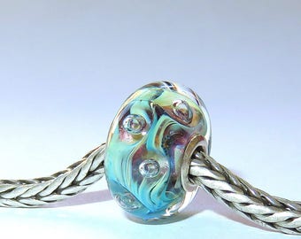 Luccicare Lampwork Bead - Nebula III - Lined with Sterling Silver