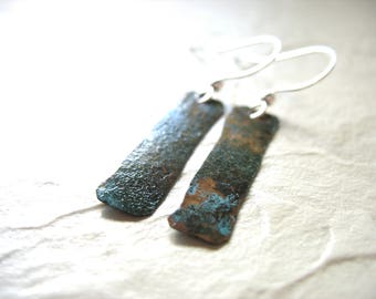 Copper Earrings, Handmade Earrings, Oxidized Copper Earrings, Oxidized Copper Earrings, Dangle Earrings, Drop Earrings, Copper Jewelry