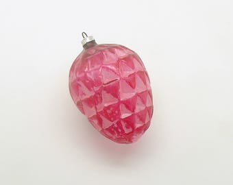 Vintage Christmas Glass Ornament Strawberry West Germany