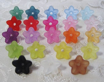 You Choose Colors Lucite Acrylic Flower Cap Bead Mix 10mm x 5mm 429