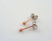 Copper Earrings, Copper Studs, Copper Stud Earrings, Solid Copper Ear Studs, Copper Buds, Bud Earrings, Raw Copper Earrings, Tiny Earrings