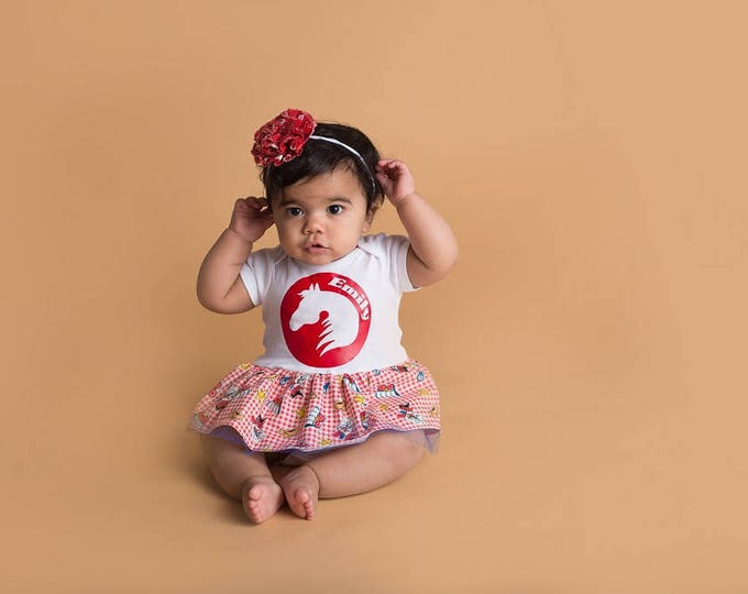 Cowgirl Baby Dress - 1st Birthday Outfit - Western Dress - Barnyard Birthday - Rodeo Dress - Personalized Baby Girl Gift - Newborn to 3T