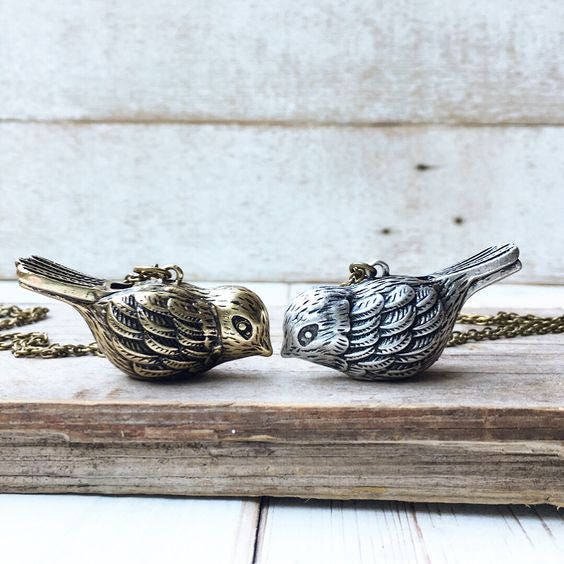 Bird Necklace Whistle Necklace Silver Bird Whistle Pendant