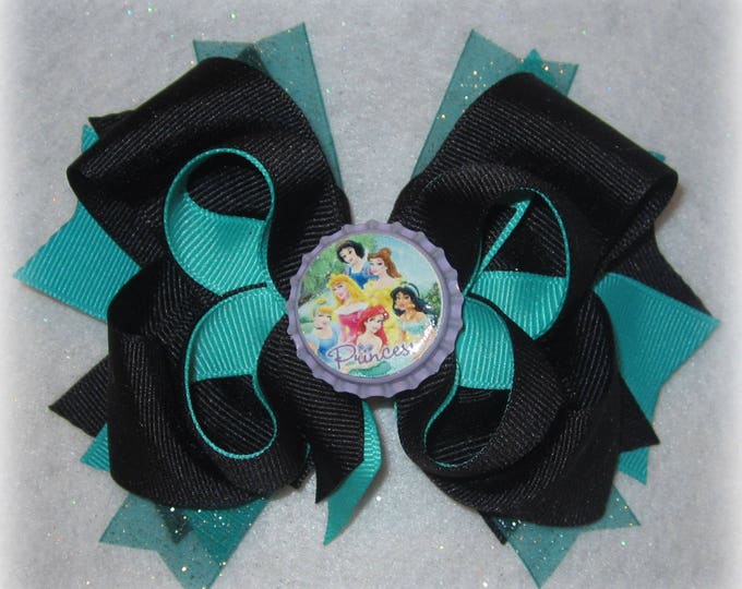 Disney Princess Bow, Princess Hairbows, Pick your Color Bows, Magical Hair bow, Cinderella, Ariel Bow, Snow White hairbow, Boutique Girls
