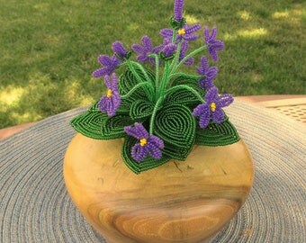 African Violet Bunches - Dee's Beaded Flowers