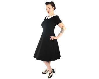 Wednesday Addams Circle Dress/ Pointy Collar