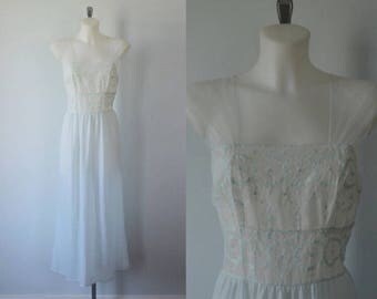 Vintage Nightgown, Addison, 1950s Nightgown, Mint Green Nightgown, Romantic, Nightgown, Vintage Lingerie, 1950s Lingerie