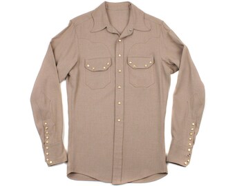 vintage 1940s western shirt • fine wool one of a kind, stylized collar mens western