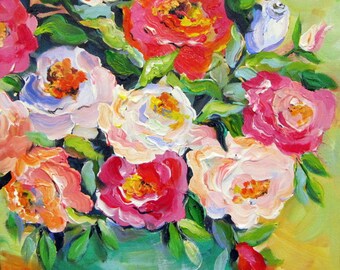 Teal Vase Still life Original painting canvas art 16 x 20 Art by Elaine Cory