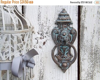 ON SALE Patina Door Knocker / French Cottage / Old World / Cast Iron Door Knocker