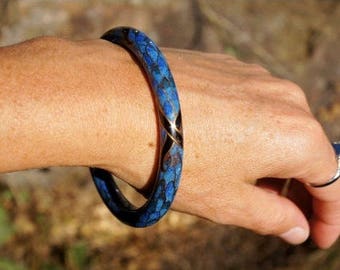 Asian Dragon Scale Blue Cloisonne Bracelet