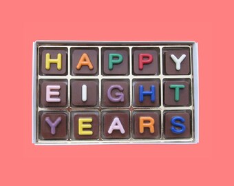 8th Anniversary Gift Husband Gift from Wife Couple Men Women Him Her Romantic Cute Cool Idea Happy 8 Years Eight Jelly Bean Chocolate Cube