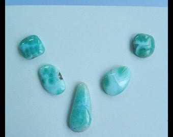SALE,5 PCS Larimar Gemstone Cabochons,11.35g