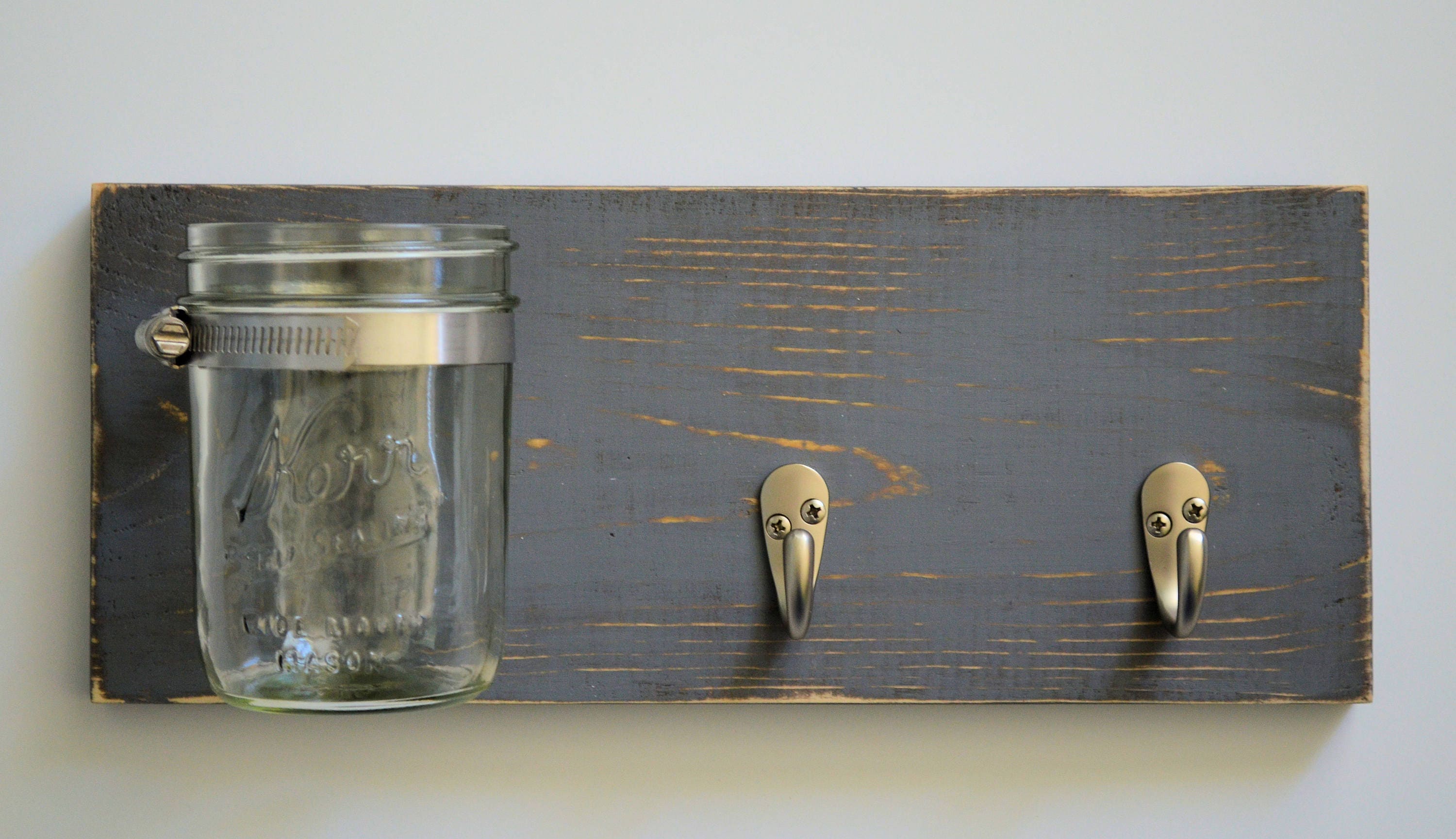 Key Hook Key Holder Key Hook Mason Jar Shelf Wall
