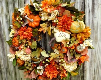 Fall Wreath, Wreath , Fall Decor , Thanksgiving Wreath , Fall Door Wreath , Autumn Wreath , Front Door Wreath , Outdoor Wreath