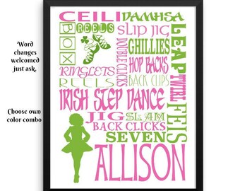 Irish dance wall art, Irish dancer, Irish Step Dance Gift, Irish gifts, Irish girl gifts, Irish dancer, celtic dance, Irish decor