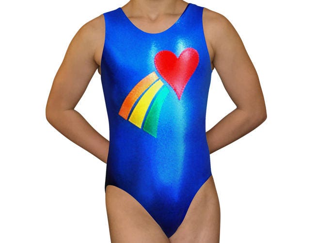 Rainbow Leotard Heart Gymnastics Leotard For Girls Dance 