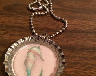 Seahorse Bottle Cap Necklace