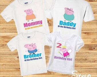Peppa pig family shirts, birthday girl, birthday girl shirt, family peppa pig,family shirts, birthday party, peppa pig shirt, peppa pig fam