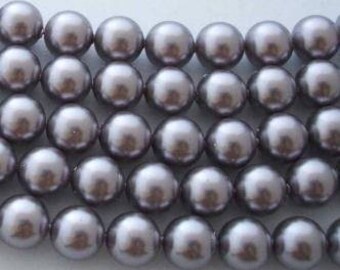 4 SWAROVSKI Round Half Drilled Pearl 5818 6mm MAUVE