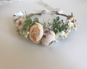 Flower crown- Floral crown- Well dressed wolf- Floral crown- Bridal flower Crown- Flower Girl- Dollcake -tutu du monde
