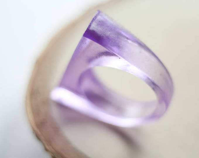 Resin ring, Lavender resin ring, geometric resin ring, resin jewelry, transparent resin ring, stacking ring, anniversary gift for her