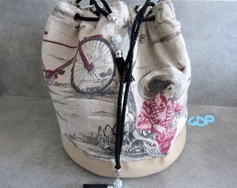 faux leather and canvas handbag