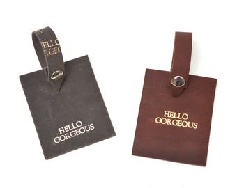 Leather Luggage Tag, Travel Accessory, Travel Tags
