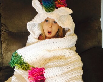 Hooded Unicorn Blanket
