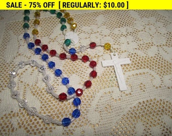 Vintage colorful plastic rosary