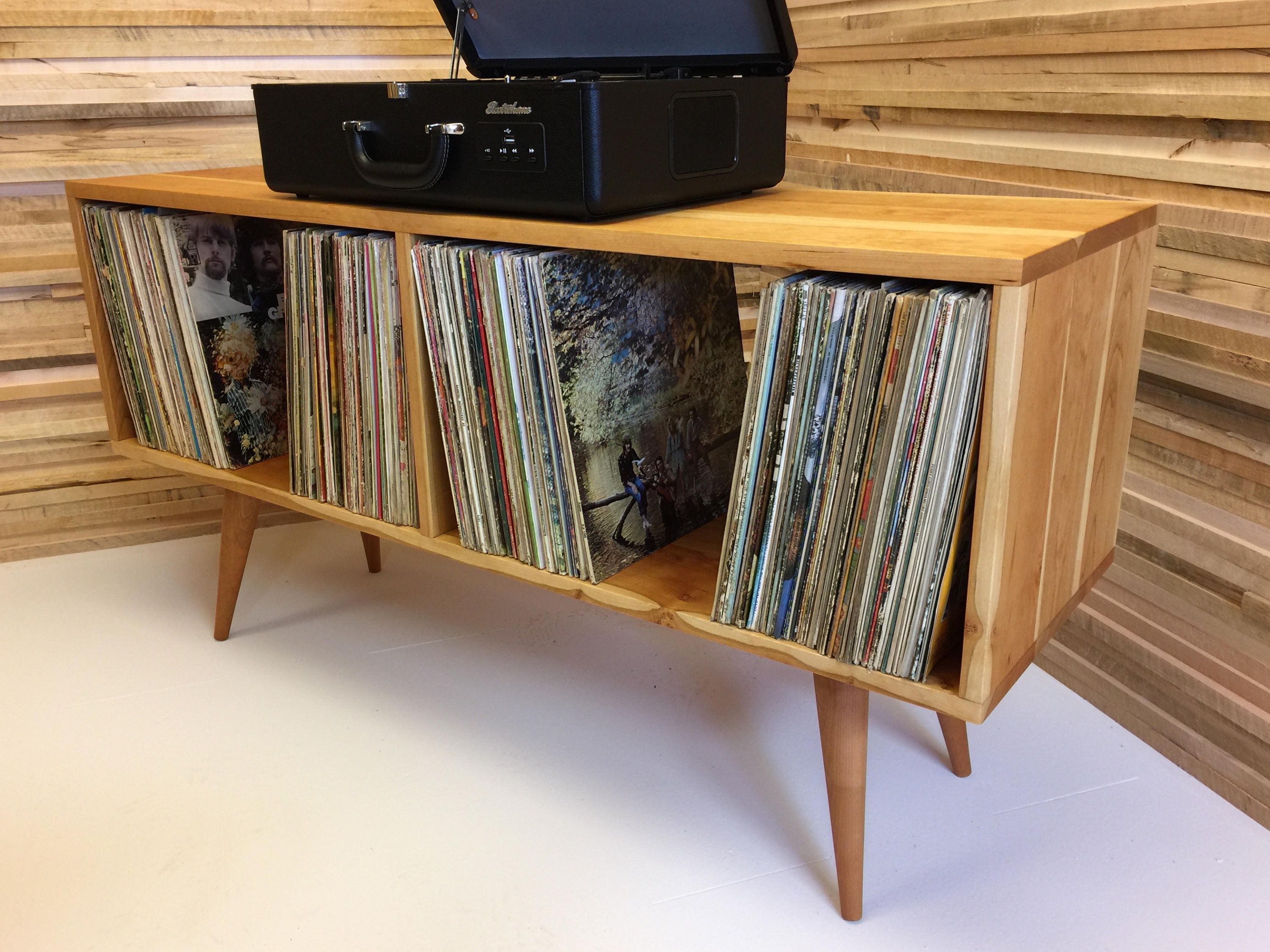 New mid century modern record player console turntable